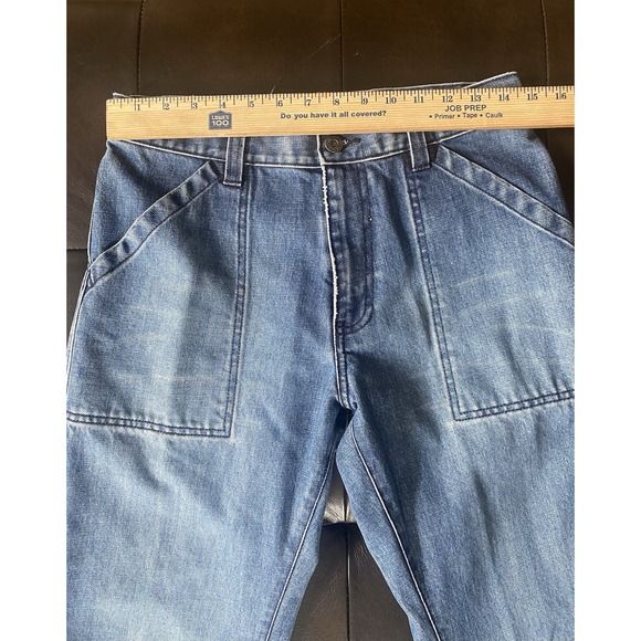 Vintage Y2K GAP Jeans Womens 30x30 Mid Rise Relaxed Straight Army Patch Pockets - Picture 5 of 8